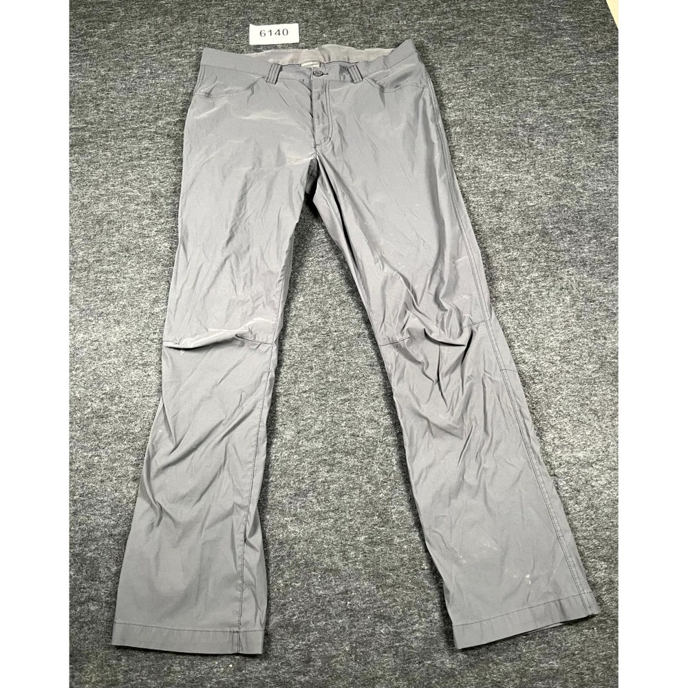 Eddie Bauer Tech Pants Mens 36x32 Gray Nylon Stretch Flat Front Straight Hiking